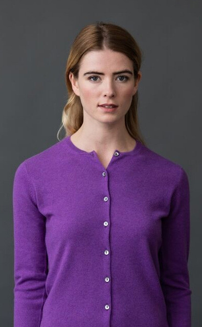 clan Luxury Scottish Cashmere Golfer Cardigan Charlotte