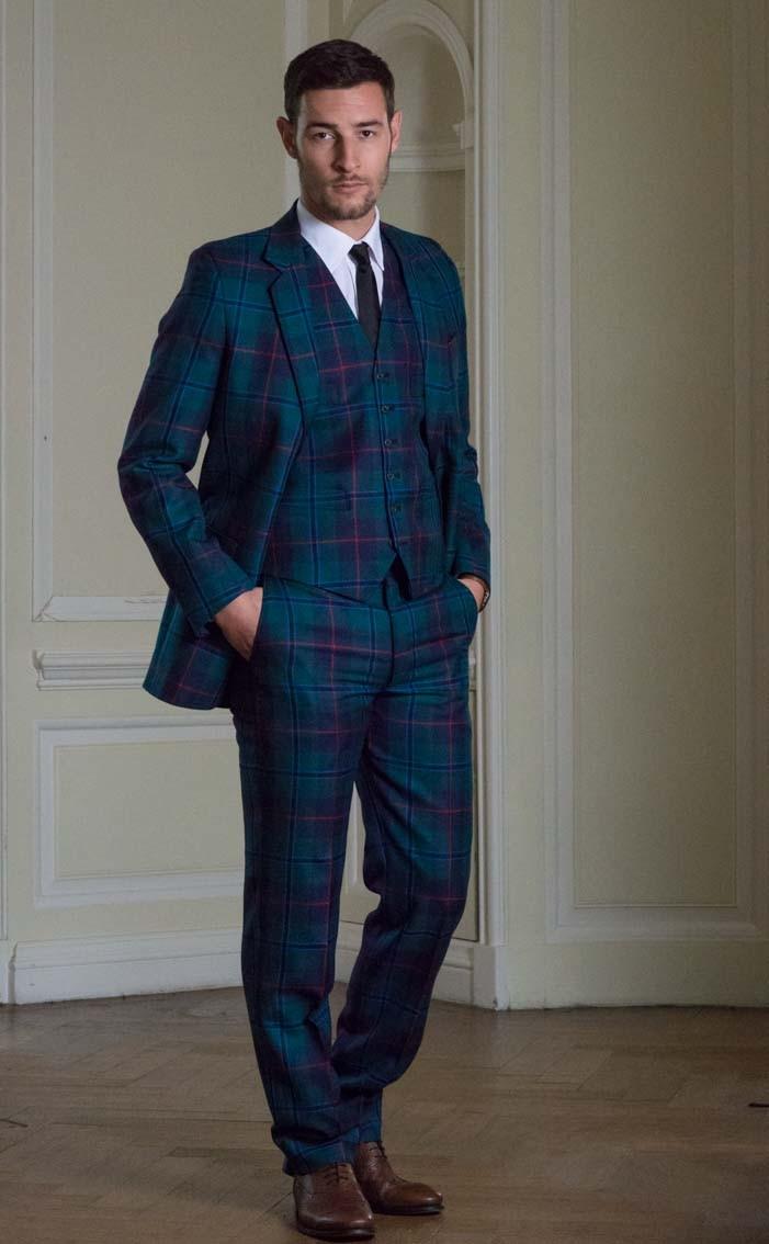 clan Luxury Tartan Three Piece Suit Made‑to‑Measure