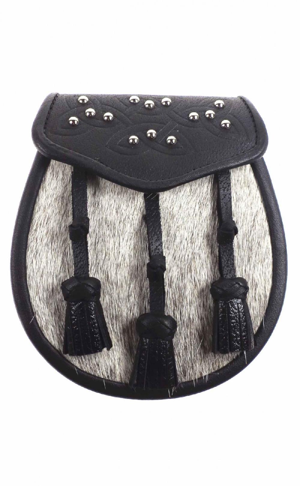 clan Semi Dress Sporran Celtic tooled and studded flap