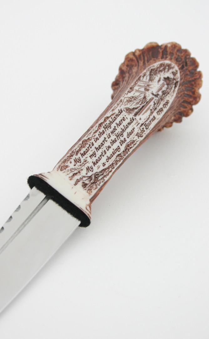 Clan Stag Antler Effect Sgian Dubh With Thistle Top
