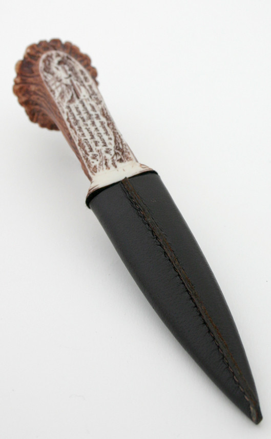 Clan Stag Antler Effect Sgian Dubh With Thistle Top