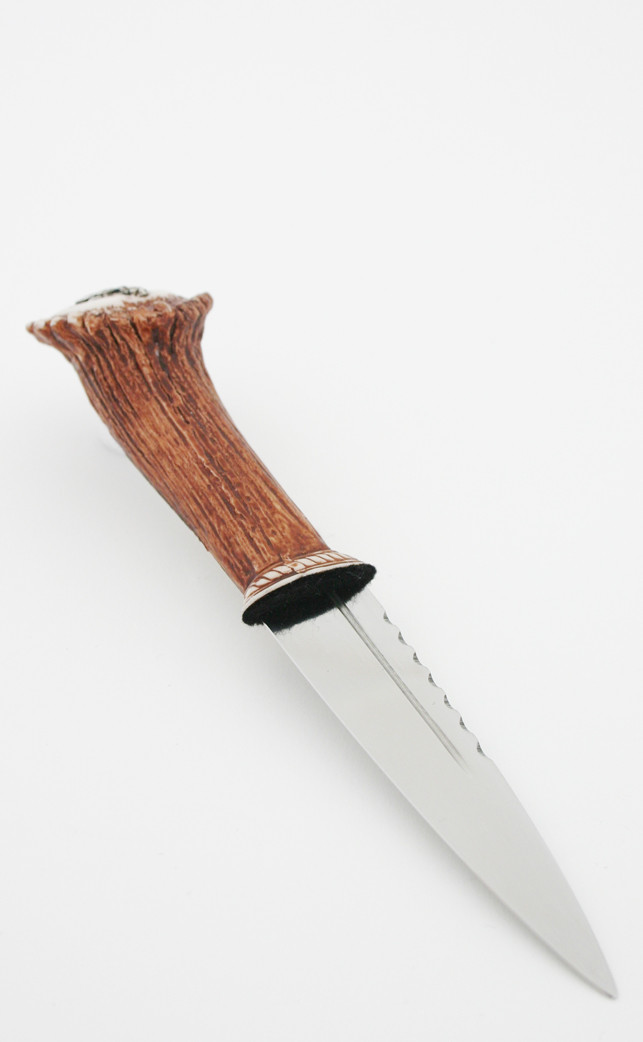 clan Stag Antler Effect Sgian Dubh with thistle top