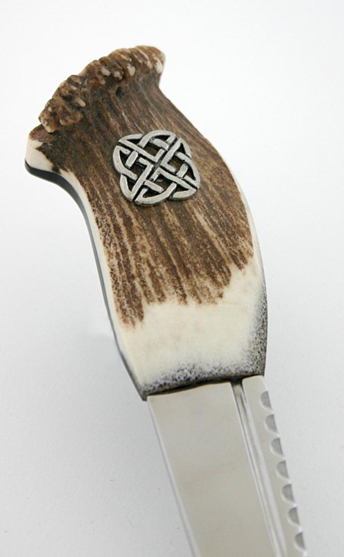 Clan Stag Antler Sgian Dubh Pewter Celtic Knot Emblem
