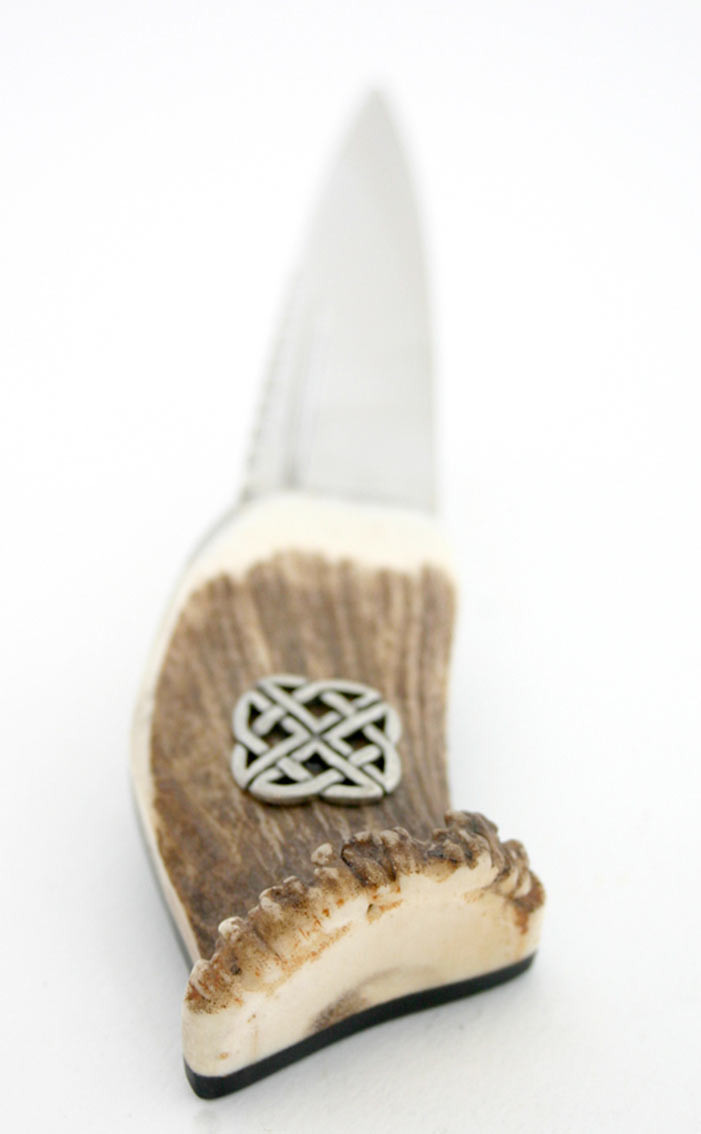 Clan Stag Antler Sgian Dubh Pewter Celtic Knot Emblem