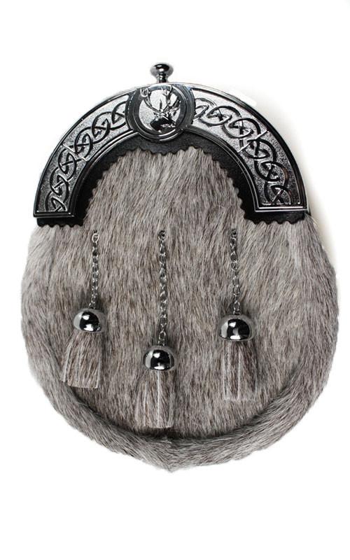 clan Stag Dress Sporran with Chrome Finished Full Dress Cantles