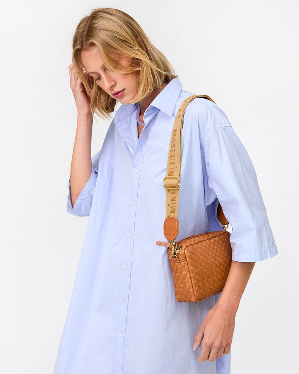 Clare Vivier Adjustable Crossbody Strap Khaki Embroidered Masculin Féminin