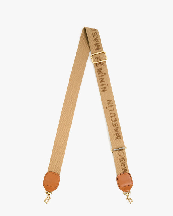 clare vivier Adjustable Crossbody Strap Khaki Embroidered Masculin Féminin