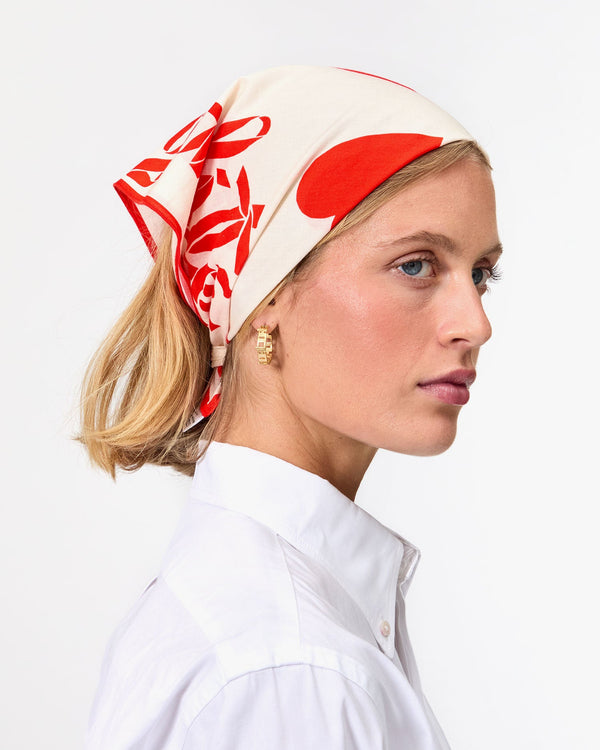 Clare Vivier Bandana Cream/Poppy Liberté Égalité Maternité Hearts