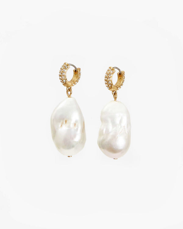 Clare Vivier Baroque Pearl Earrings Cream/Vintage Gold