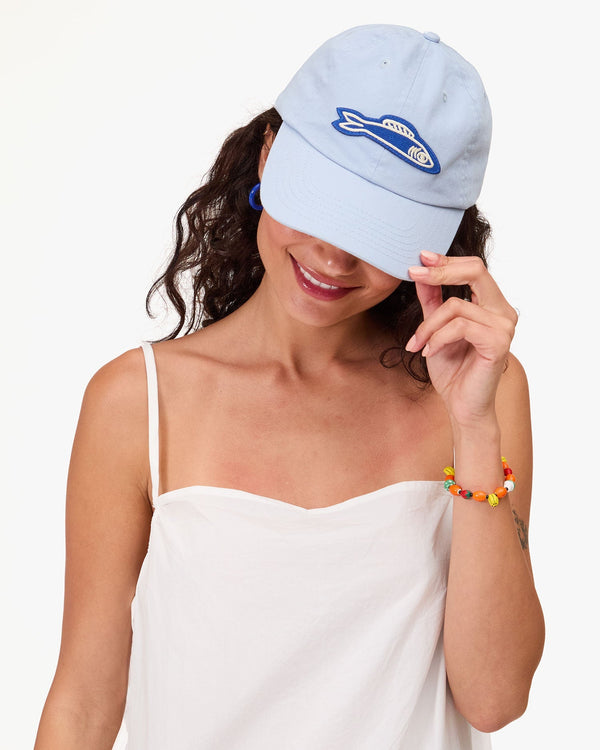 Clare Vivier Baseball Hat Baby Blue W/ Cobalt Sardine Patch