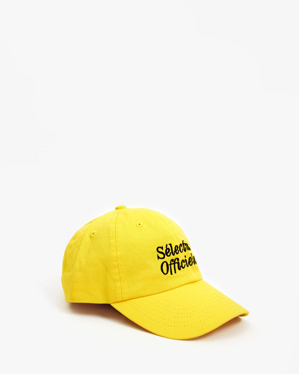 Clare Vivier Baseball Hat Bright Yellow W/ Black Embroidered Sélection Officielle