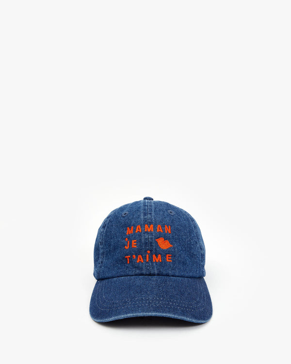 clare vivier Baseball Hat Denim w/ Bright Poppy Maman Je Taime