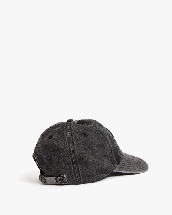 Clare Vivier Baseball Hat Faded Black Denim W/ Cream Oui Patch