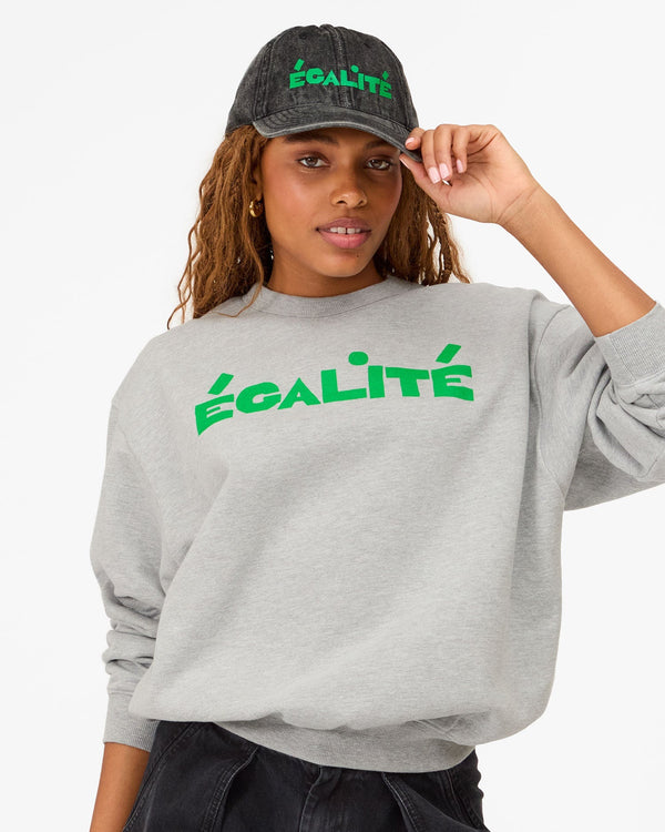 Clare Vivier Baseball Hat Faded Black Denim W/ Égalité