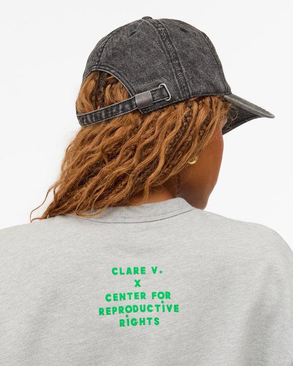 Clare Vivier Baseball Hat Faded Black Denim W/ Égalité