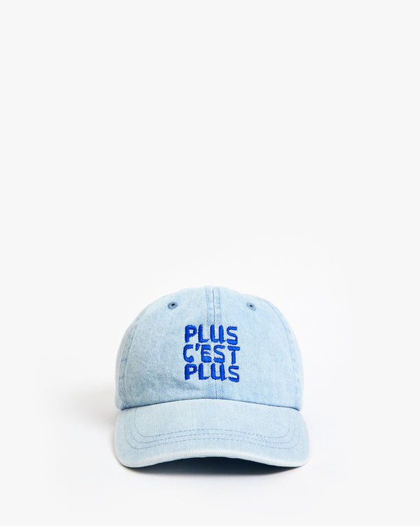 clare vivier Baseball Hat Light Denim w/ Embroidered Plus C'est Plus