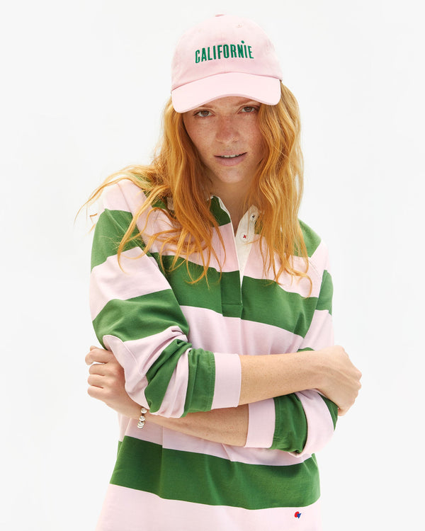 Clare Vivier Baseball Hat Light Pink W/ Fern Embroidered Californie