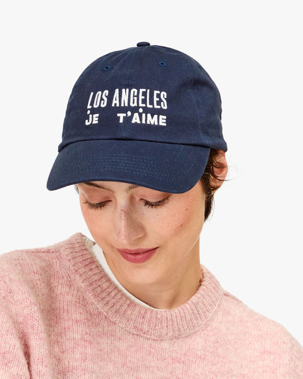 Clare Vivier Baseball Hat Navy Los Angeles Je T'aime