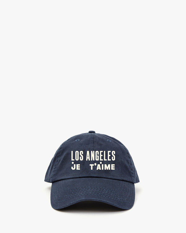 clare vivier Baseball Hat Navy Los Angeles Je T'aime