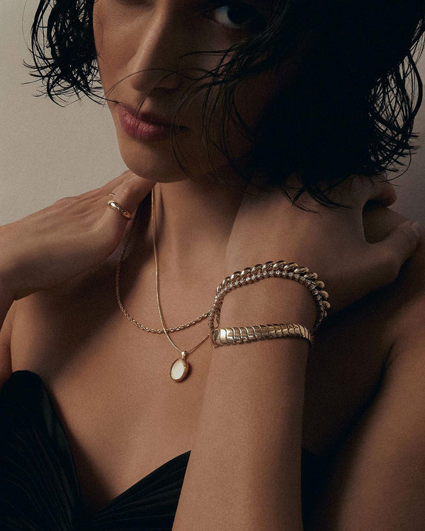 Clare Vivier Bold Cobra Chain Bracelet 14k Gold / 6 1/2 Inches