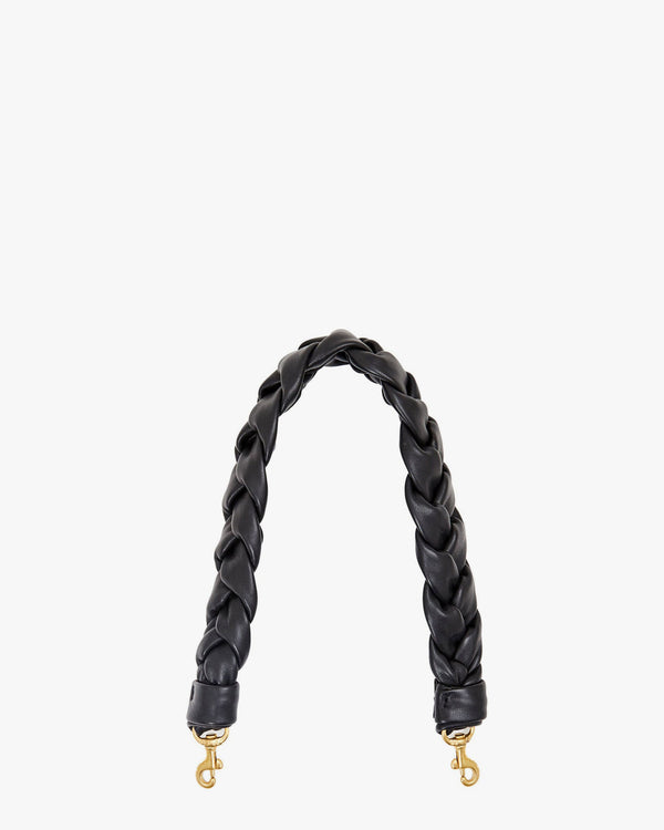 clare vivier Braided Shoulder Strap Braided Black Leather