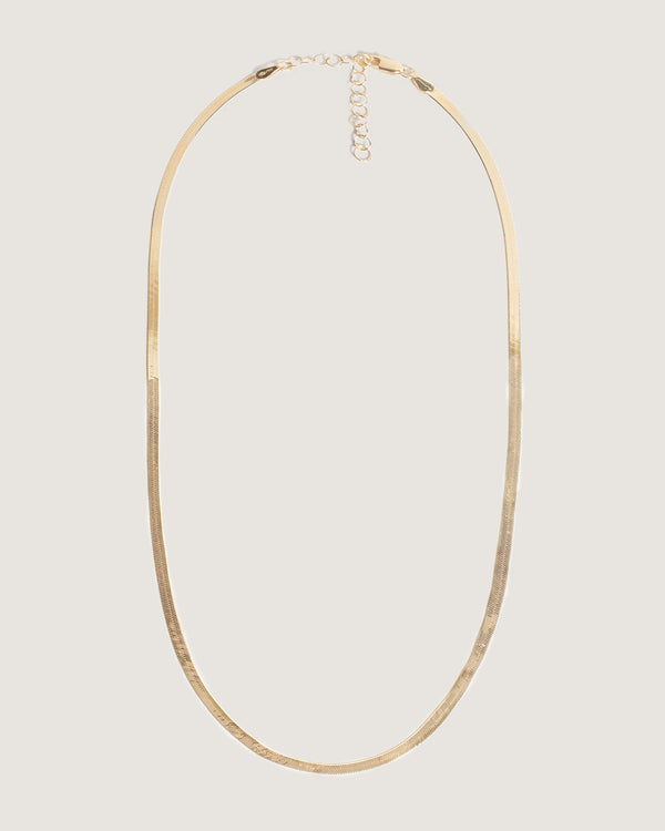 clare vivier Carter Herringbone Chain Necklace 14k Gold / 16-18