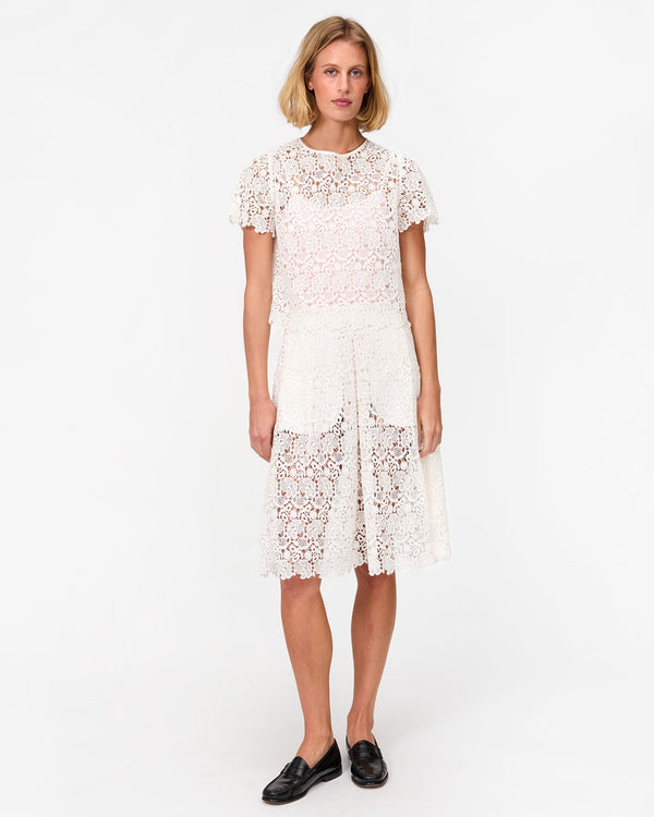 Clare Vivier Anais Court Skirt Milk Lace / XS