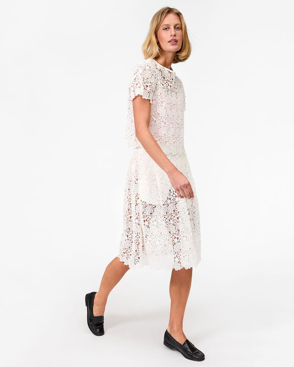 Clare Vivier Anais Court Skirt Milk Lace / XS
