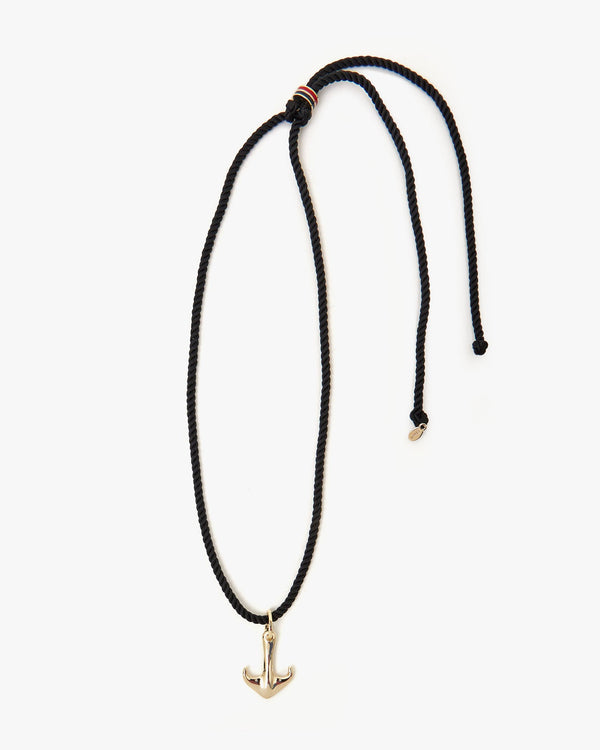 clare vivier Anchor Cord Necklace Black