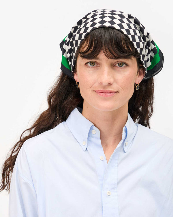Clare Vivier Bandana Black/Cream Checker