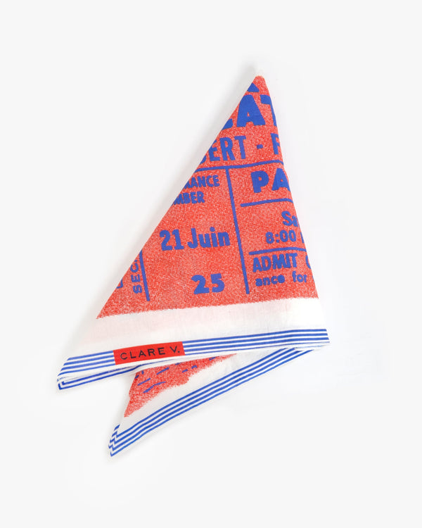 Clare Vivier Bandana Pink W/ Blue Concert Tickets