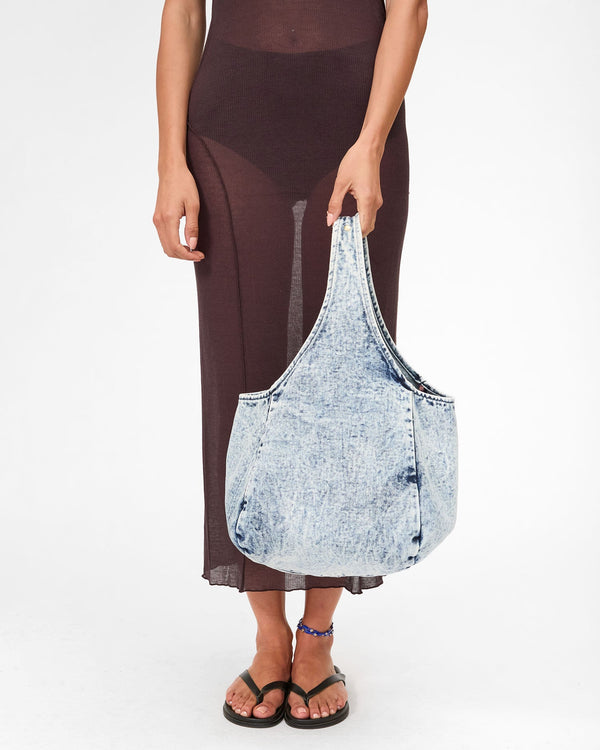 Clare Vivier Bando Acid Wash Denim