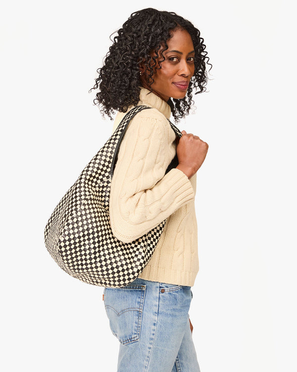 Clare Vivier Bando Black/Cream Woven Checker