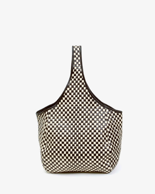 clare vivier Bando Black/Cream Woven Checker