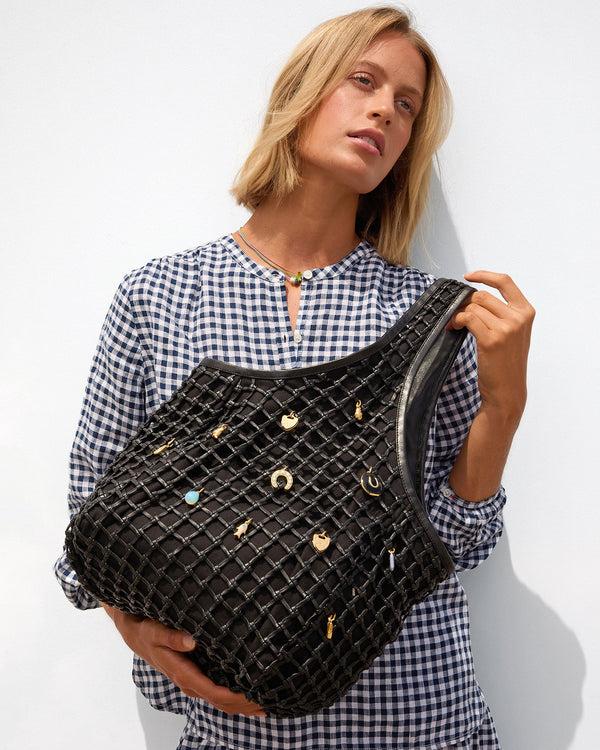 Clare Vivier Bando Black Knot Woven Leather