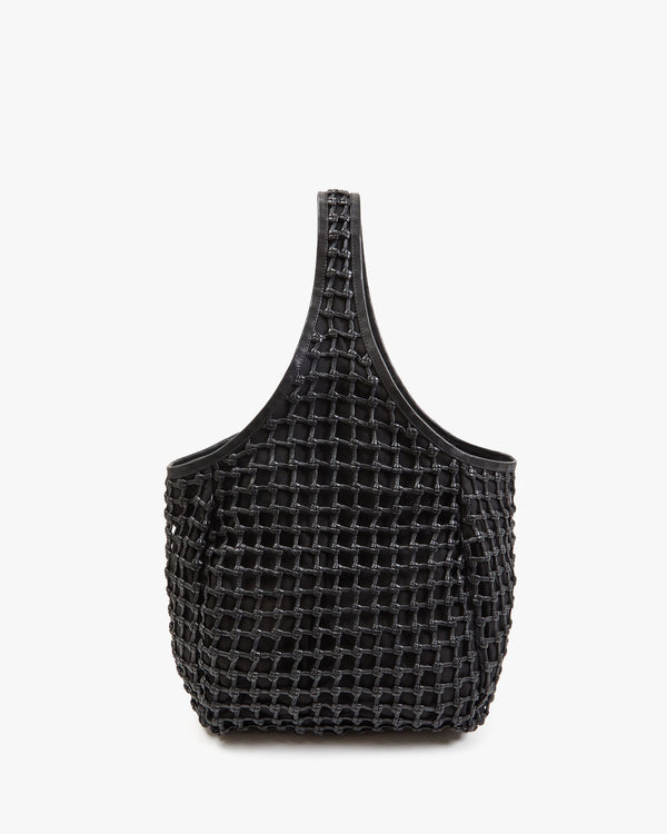 clare vivier Bando Black Knot Woven Leather