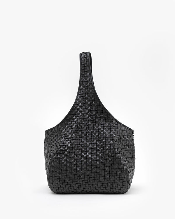 clare vivier Bando Black Woven Checker