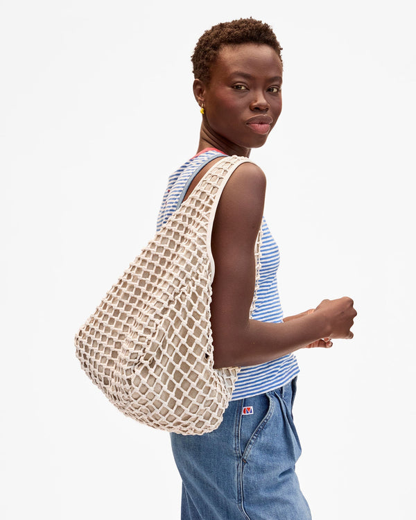 Clare Vivier Bando White Knot Woven Leather