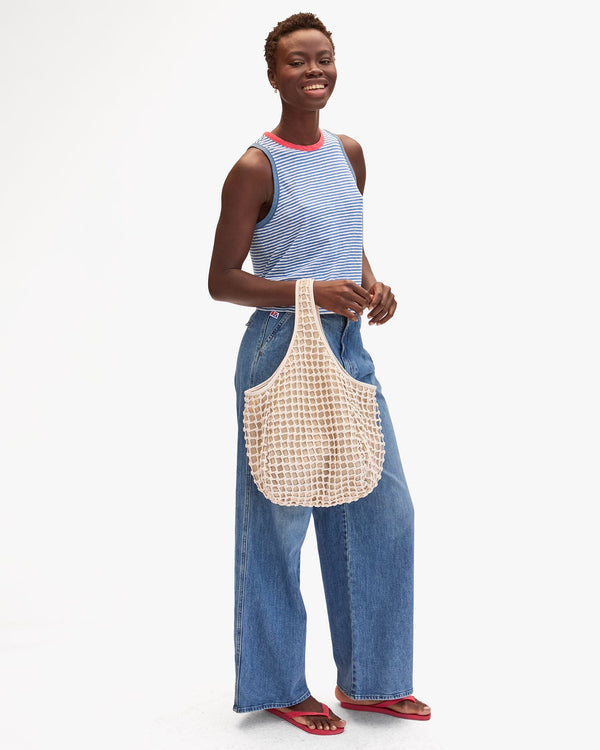 Clare Vivier Bando White Knot Woven Leather