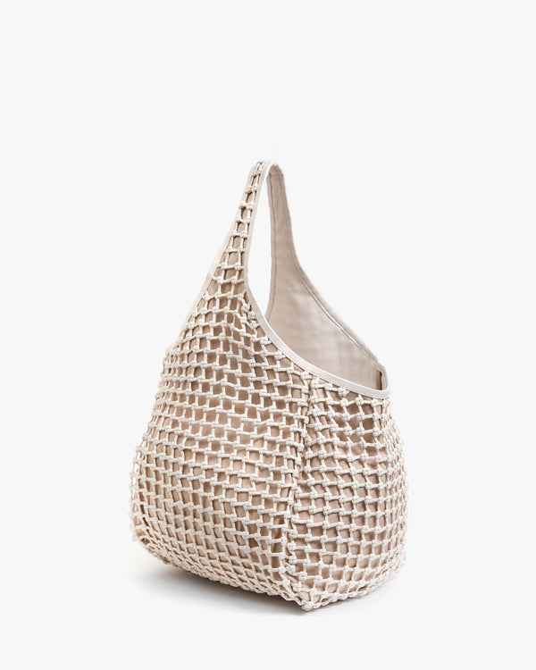Clare Vivier Bando White Knot Woven Leather