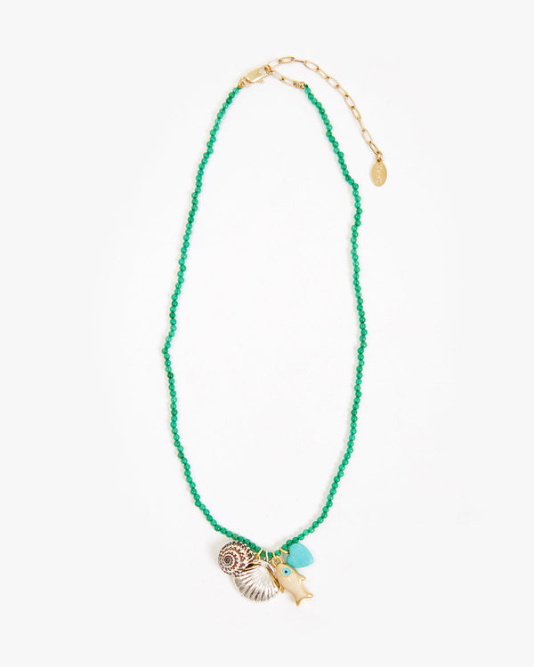 clare vivier Beaded Charm Necklace Multi