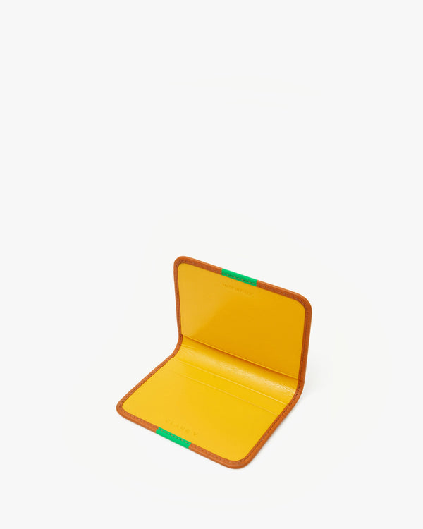 Clare Vivier Card Case Cuoio W/ Green Stripe