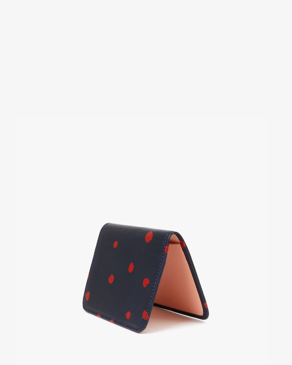 Clare Vivier Card Case Navy W/ Mini Dots