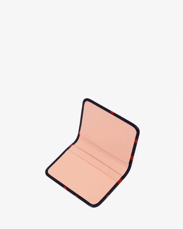 Clare Vivier Card Case Navy W/ Mini Dots