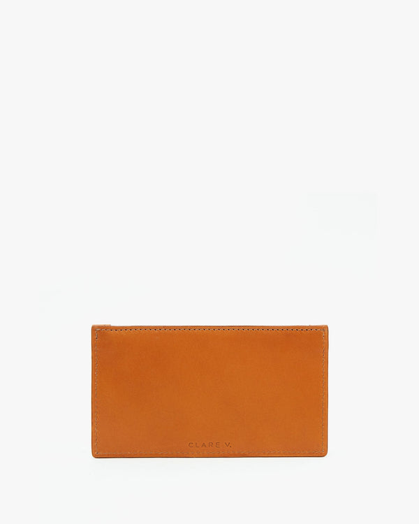 Clare Vivier Card Zip Wallet Cuoio