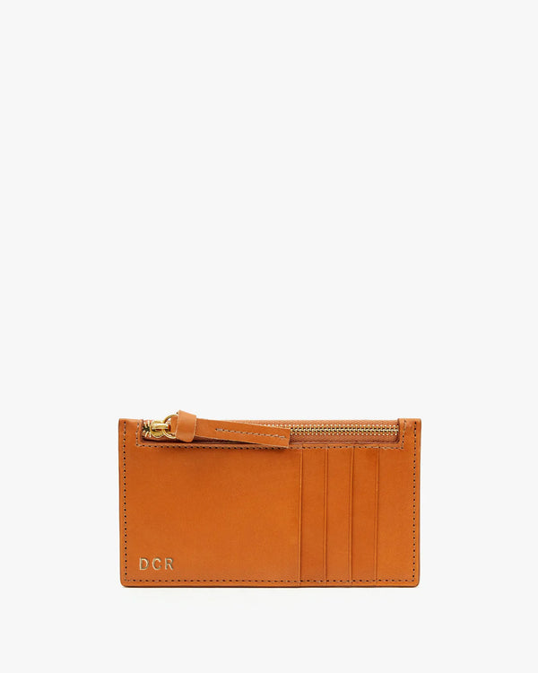 Clare Vivier Card Zip Wallet Cuoio