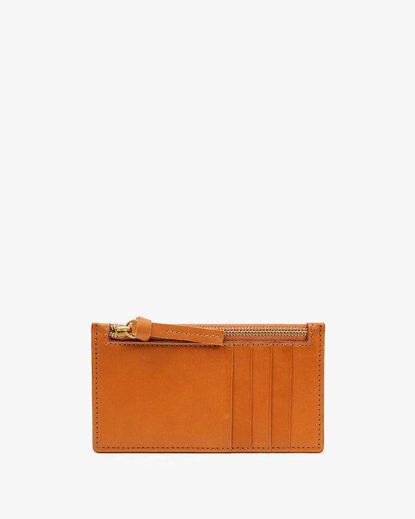 clare vivier Card Zip Wallet Cuoio