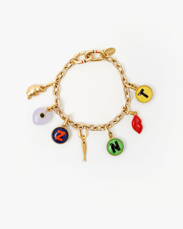 Clare Vivier Charm Chain Bracelet Vintage Gold