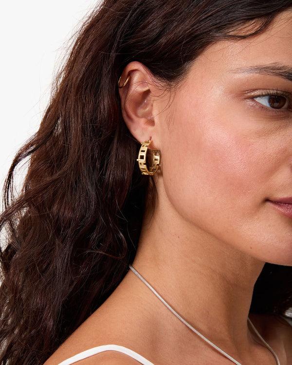 Clare Vivier Ciao Hoop Earrings Vintage Gold