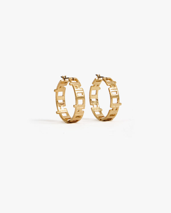 clare vivier Ciao Hoop Earrings Vintage Gold